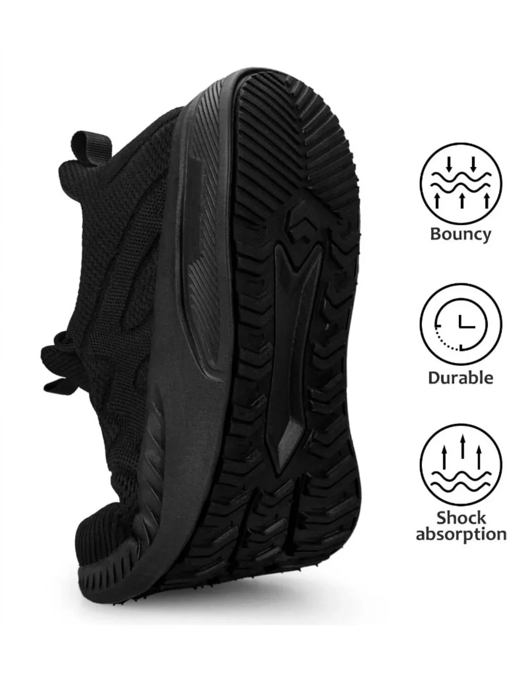🆕Women's Dark Black Running Shoes Non Slip Gym Tennis Walking Workout Sneakers